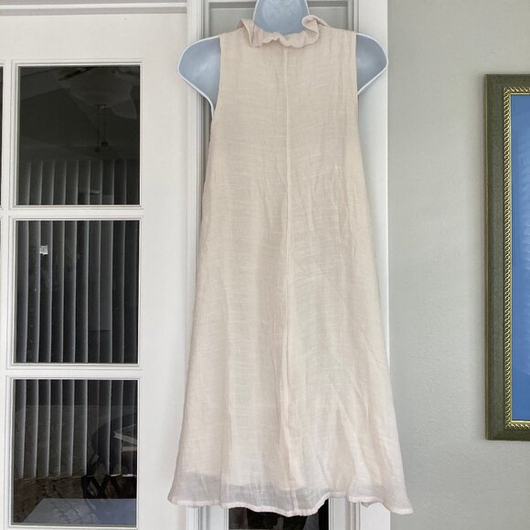 Jella C Cream Sleeveless Dress with Black Sash Medium - Picture 7 of 12